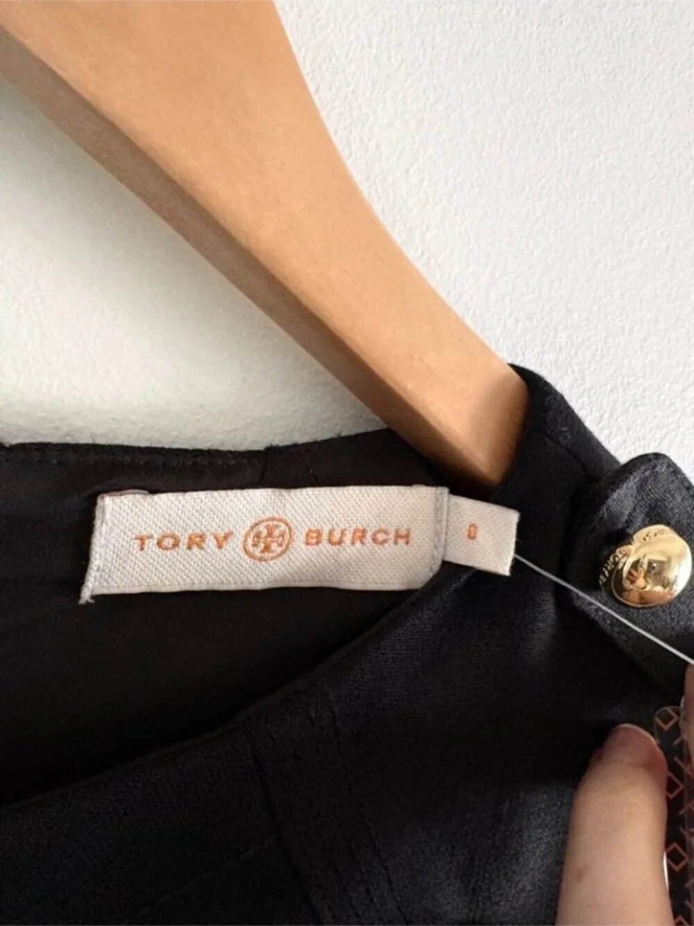 Tory Burch Wool Blend Sheath Dress NWT Classic Gold Accent Black Size 0